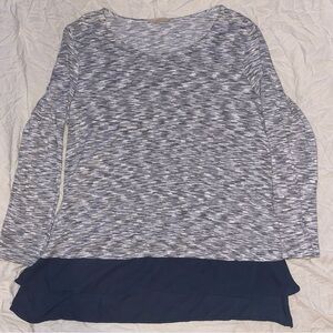 Women's Gray and Navy Layered Top